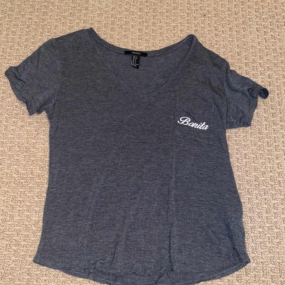 V-Neck Dark Gray Tee